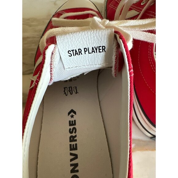 Converse All Star Red Canvas Unisex Star Player Sneakers Size 13/14.5 EU 47.5 - Picture 4 of 6